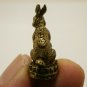 TINY LUCKY RABBIT HOLD MONEY THAI MINI FIGURINE STATUE BLESS AMULET MAGIC BUNNY