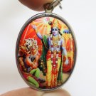 LORD VISHNU BLESS ARJUNA BIG PENDANT MAHABHARATA BHAGAVAD GITA HINDU GOD AMULET