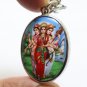 TRIDEVI BIG PENDANT LAXMI SARASWATI PARVATI TRISHAKTI HINDU GODDESS BLESS AMULET