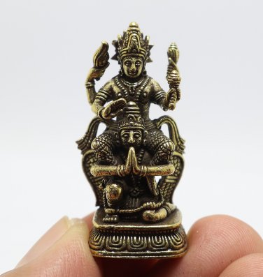 LORD VISHNU MINI AMULET GOD NARAI RIDE GARUDA SONG KRUT HINDU MIRACLE FIGURINE