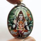 LORD SHIVA GANESHA BIG PENDANT BLESS OM MAHADEV GOD SIVA GANESH LOCKET NECKLACE