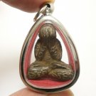 LP KRON PIDTA METAL 1960s CLOSE EYES BUDDHA CRON TOK RAJA THAI LUCKY PENDANT (2)