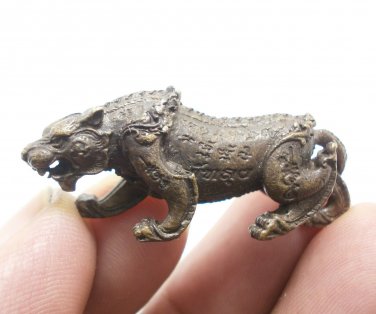 STRONG MAGIC YANT TIGER THAI MINI AMULET STATUE PROTECTION LUCKY CHARM TALISMAN