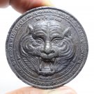PHRA LP PIEN TIGER BIG COIN MAGIC BLESS MUAY THAI LUCKY PROTECTION AMULET CHARM