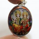 LORD VISHNU LAKSHMI BIG PENDANT PRESERVER GOD LAXMI DEVI HINDU MIRACLE NECKLACE