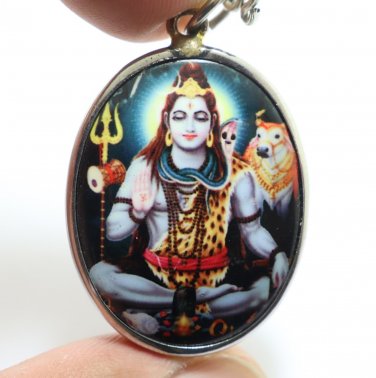 LORD SHIVA MAHADEV OM NONTHI BIG PENDANT PARVATI GANESHA HINDU GOD SIVA LOCKET