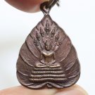 PHRA NAKPROK BO LEAF BLESSED 2001 BUDDHA NAGA COIN THAI 4 DIVINE ABODES PENDANT