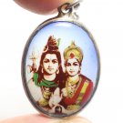 LORD SHIVA MAHADEV MAA PARVATI UMA DEVI SHAKTI BLESS OM PENDANT LOCKET NECKLACE