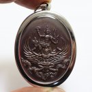 PHRA NARAI SONG KRUT BACK YANT THEP NIMIT THAI BIG LOCKET MAGIC GOD COIN PENDANT