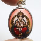 LORD GANESHA GOD OF WISDOM & SUCCESS BLESSED 1980 GANESH OM PENDANT HINDU AMULET