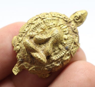 TURTLE THAI MINI AMULET PIDTA CLOSE EYE BUDDHA ARJARN PLIEN BLESSED LUCKY CHARM