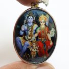 LORD SHIVA PARVATI GANESHA BIG PENDANT GOD SIVA MAHADEV UMA FAMILY OM AUM LOCKET