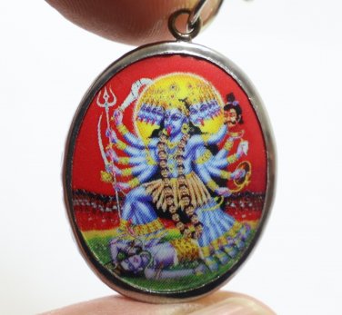 KALI KALIKA UMA DURGA DEVI GODDESS SHAKTI HINDU BLESS OM LOCKET PENDANT NECKLACE