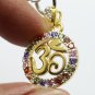 OM HINDU GOD SIGN COLORFUL CRYSTAL PENDANT NECKLACE DEITY AUM ENERGIZED AMULET