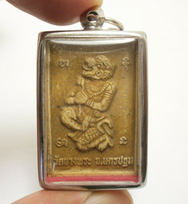HANUMAN LP PERN RIDE TIGER PENDANT 2 BLESS 1998 MUAY THAI STRONG LIFE PROTECTION