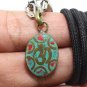 OM TIBET VINTAGE SMALL PENDANT BLESS HINDU TIBETAN TURQUOISE CHARM OHM NECKLACE