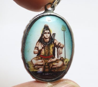 LORD SHIVA MAHADEV OM PENDANT BLESSED 1970s MAHADEVA GREAT GOD SIVA HINDU LOCKET