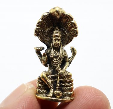 LORD VISHNU MINI AMULET PRESERVER GOD TRIMURTI DEITY HINDU TINY STATUE FIGURINE