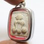 PHRA PIDTA GRADUK PHII WHITE AMULET 1942 CLOSE EYES BUDDHA THAI ANTIQUE PENDANT