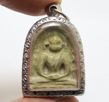 WHITE PHRA SOOMGOR POWERFUL ANTIQUE THAI BUDDHA AMULET MONEY RICH LUCKY SUCCESS