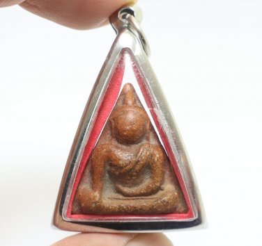 RED PHRA NANGPHAYA THAI ANTIQUE REAL BLESS BUDDHA LUCKY LOVE AMULET RICH PENDANT