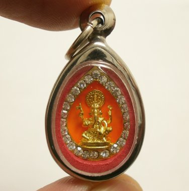 LORD GANESHA RED PENDANT SUCCESS GOD GANAPATI MIRACLE GANESH LUCKY RICH NECKLACE