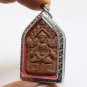 PHRA KHUNPAEN NAK KOO PHAYAO 1940s ANTIQUE THAI BUDDHA DOUBLE NAGA LUCKY AMULET