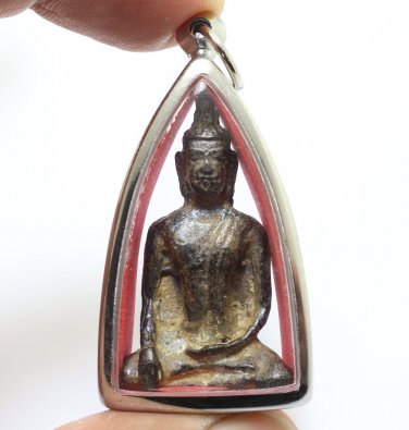PHRA LAOS BUDDHA CHIANGROONG AMULET PENDANT BLESS 1940s LUCKY HAPPY HEALTHY LIFE