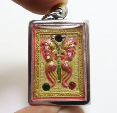 SMALL THEP JAMLANG KRUBA KRITSANA MAGIC BUTTERFLY SALIKA THAI AMULET PENDANT 1