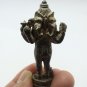 3 HEADS LORD GANESHA MINI AMULET GOD OF SUCCESS WISDOM GANESH HINDU METAL STATUE