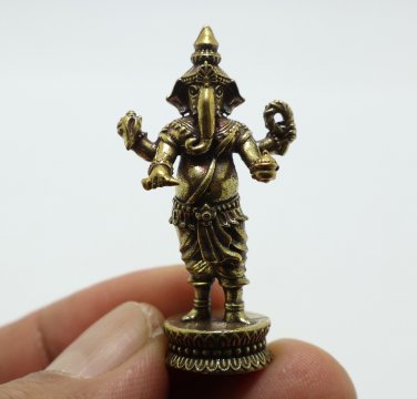 LORD GANESHA MINI AMULET GOD OF SUCCESS WISDOM GANESH TINY STATUE HINDU FIGURINE