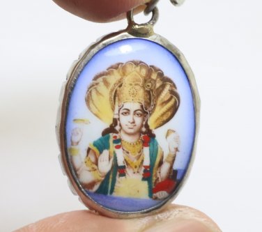 LORD VISHNU THE PRESERVER GOD DEITY HINDU MIRACLE AMULET FUJII KAZE OM PENDANT