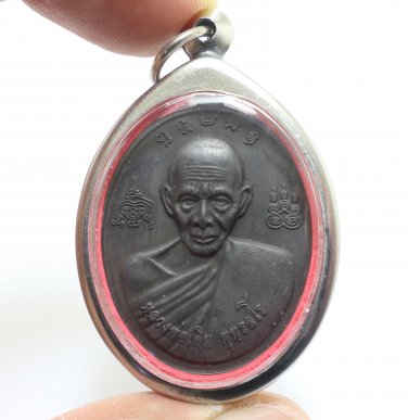 LP DERM BACK LP PHROM COIN BLESSED MIRACLE MAGIC YANT THAI BUDDHA AMULET PENDANT