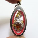 NAGA PHAYA NAK SNAKE ORANGE CRYSTAL PENDANT BLESS AMULET LUCKY CHARM LOCKET GIFT