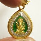 LORD GANESHA GREEN PENDANT SUCCESS GOD GANAPATI MIRACLE GANESH LUCKY OM NECKLACE