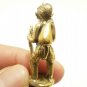 POO CHUCHOK THAI MINI AMULET FIGURINE REAL BLESS LUCKY MONEY RICH MERCHANT CHARM