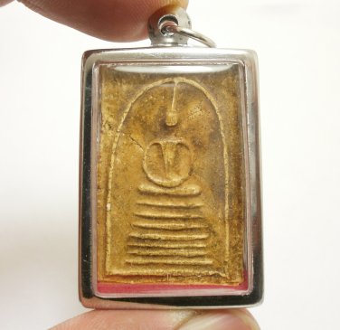 PHRA SOMDEJ BACK PIDTA LP PHU BLESSED 1922 THAI RARE AMULET (2) MIRACLE RICH WIN