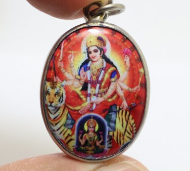 MAA DURGA UMA PARVATI WITH LAKSHMI DEVI GODDESS MAHADEVI SHAKTI HINDU OM PENDANT