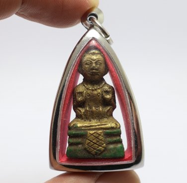 GUMAN THONG LP YAM BLESSED 1974 MAGIC KUMAN TONG AMULET (1) LUCKY GAMBLE PENDANT
