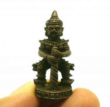 LP MOON THAO WESSUWAN THAI MINI STATUE AMULET YAK ASURA WEALTHY KING LUCKY RICH