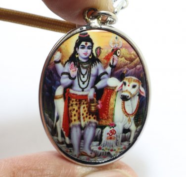 LORD SHIVA MAHADEV NONTHI OM BLESS PENDANT MAHADEVA GREAT GOD SIVA HINDU LOCKET
