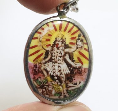 MAHAKALI KALI KALIKA DURGA UMA DEVI GODDESS HINDU BLESSED OM FUJII KAZE PENDANT