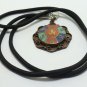 OM TIBET VINTAGE PENDANT BLESSED HINDU MANTRA TIBETAN TURQUOISE CHARM NECKLACE