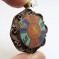 OM TIBET VINTAGE PENDANT BLESSED HINDU MANTRA TIBETAN TURQUOISE CHARM NECKLACE