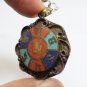 OM TIBET VINTAGE PENDANT BLESSED HINDU MANTRA TIBETAN TURQUOISE CHARM NECKLACE