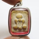 PHRA PIDTA GRADUK PHII YELLOW AMULET 1942 CLOSE EYES BUDDHA THAI ANTIQUE PENDANT
