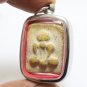 PHRA PIDTA GRADUK PHII YELLOW AMULET 1942 CLOSE EYES BUDDHA THAI ANTIQUE PENDANT