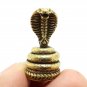 KING COBRA SNAKE MINI STATUE THAI TINY BRASS AMULET STRONG PROTECTION TALISMAN