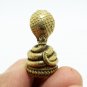 KING COBRA SNAKE MINI STATUE THAI TINY BRASS AMULET STRONG PROTECTION TALISMAN