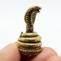 KING COBRA SNAKE MINI STATUE THAI TINY BRASS AMULET STRONG PROTECTION TALISMAN